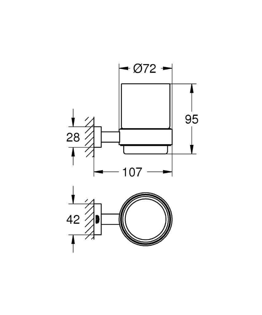 Металлический настенный держатель зубной щетки Grohe Essentials Cube ARCH-00068096 - Вид №1
