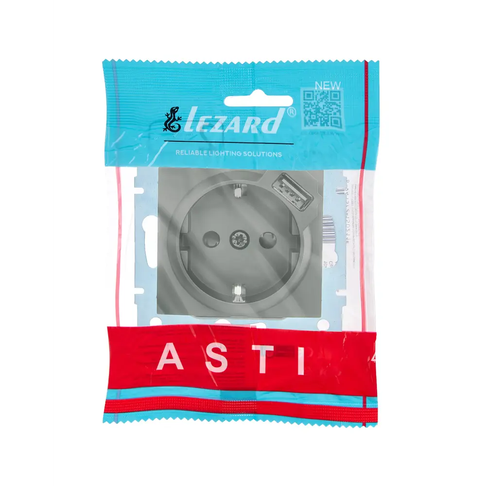 Розетка USB встраиваемая Lezard Asti с заземлением цвет платина 89385441 STLM-2098123 - Вид №3