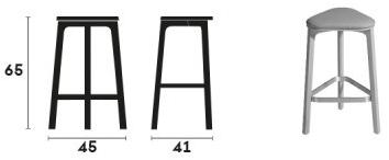 Capdell Высокий табурет из бука со встроенной подушкой Perch sun-id-1385884 - Вид №2