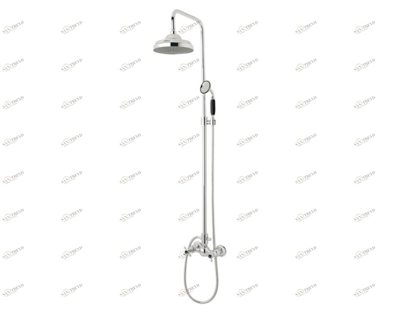 035019.CN0.50 Душевой набор с колонной и черным фарфором Яркий хром Mestre RETRO