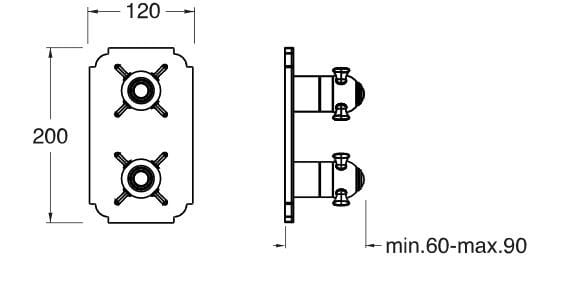 Термостатический смеситель для душа / ванны с пластиной CRISTINA Rubinetterie Термостатические смесители-Shower &amp ARCH-00022287 - Вид №2
