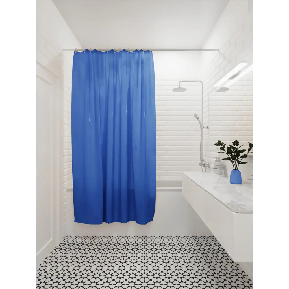 Штора для ванной Аквалиния PE7210J 180x200 см PEVA цвет синий STLM-2060331 - Вид №6