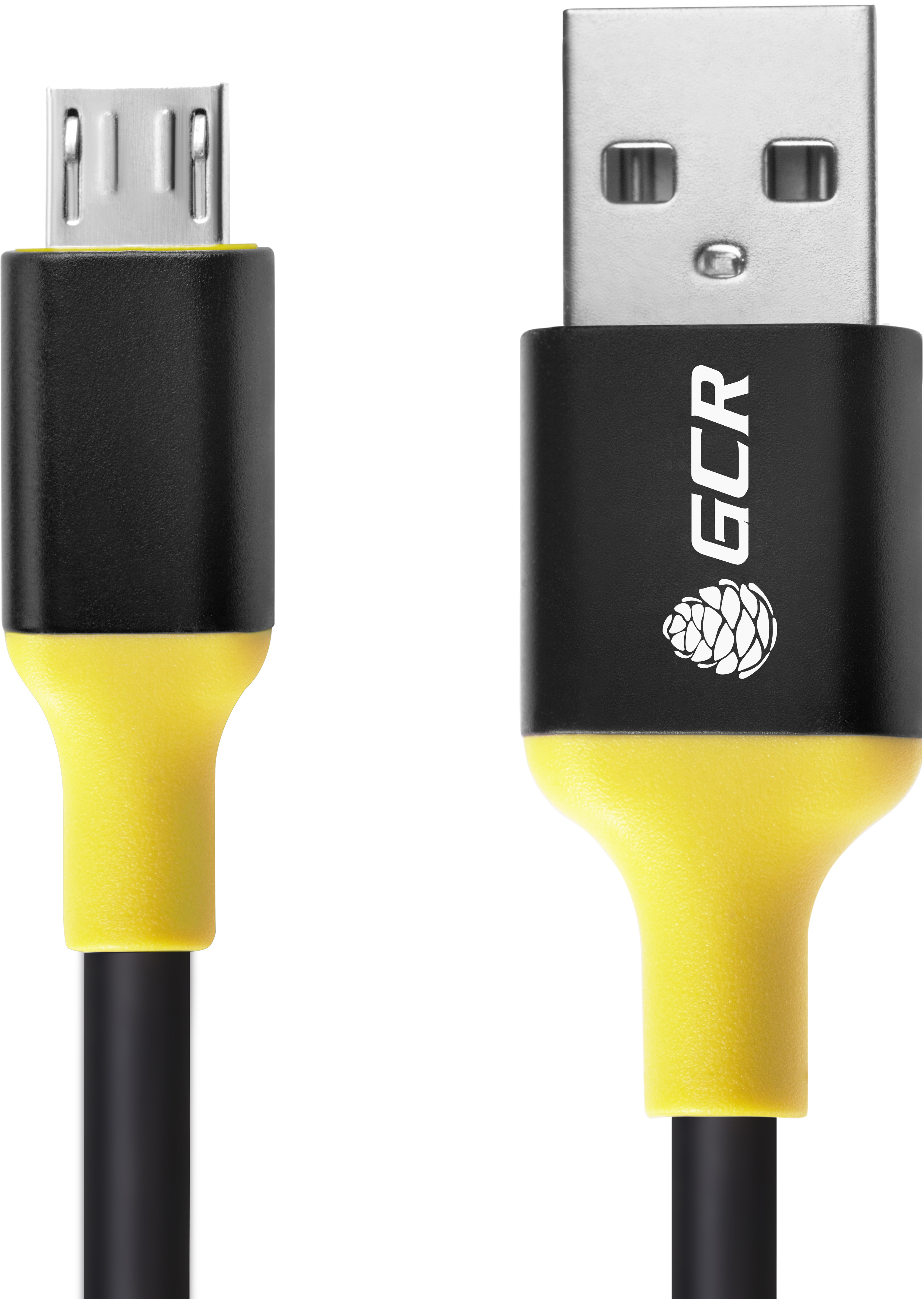 GCR-50508 кабель 1.5m usb 2.0, am/microb 5pin, черный, алюминиевый корпус черный, желтый пвх, 28/28 awg Greenconnect Santreyd  - Вид №1