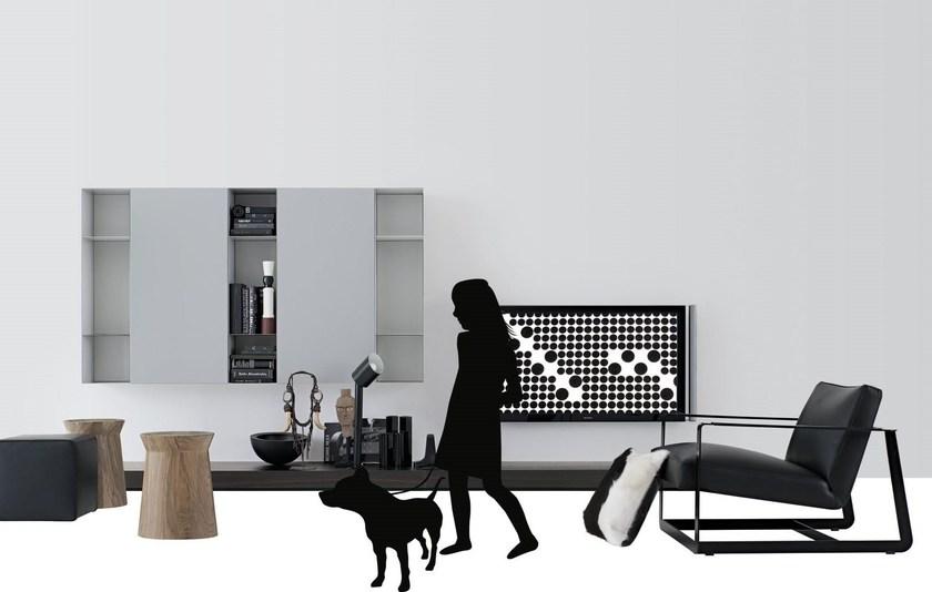 Poliform Модульная лакированная стенка для хранения с подставкой под телевизор sun-id-1460322 - Вид №11