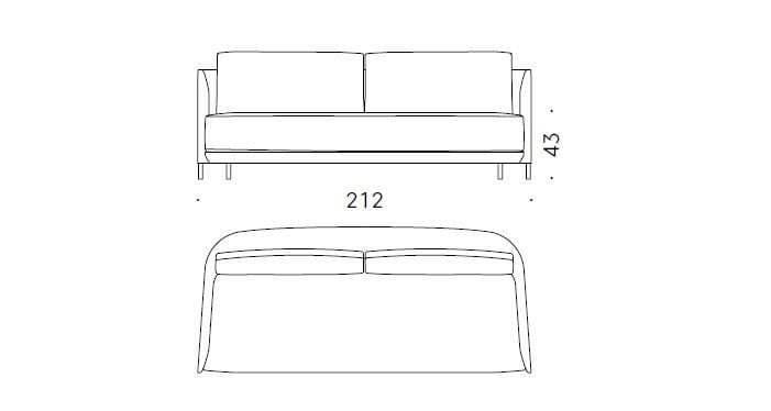 2-местный бархатный диван DE PADOVA Blendy ARCH-00117900 - Вид №1