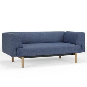 Диван-софа двухместный с мягкими подлокотниками Ebeltoft, лакированный дуб, светло-голубой