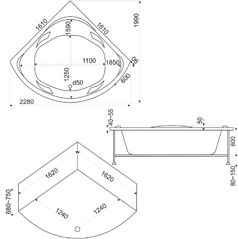 ВГ00189 Ванна Bas Ривьера Santreyd - Вид №1