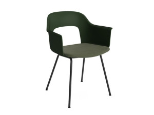 Стул из полипропилена с мягким сиденьем с подлокотниками