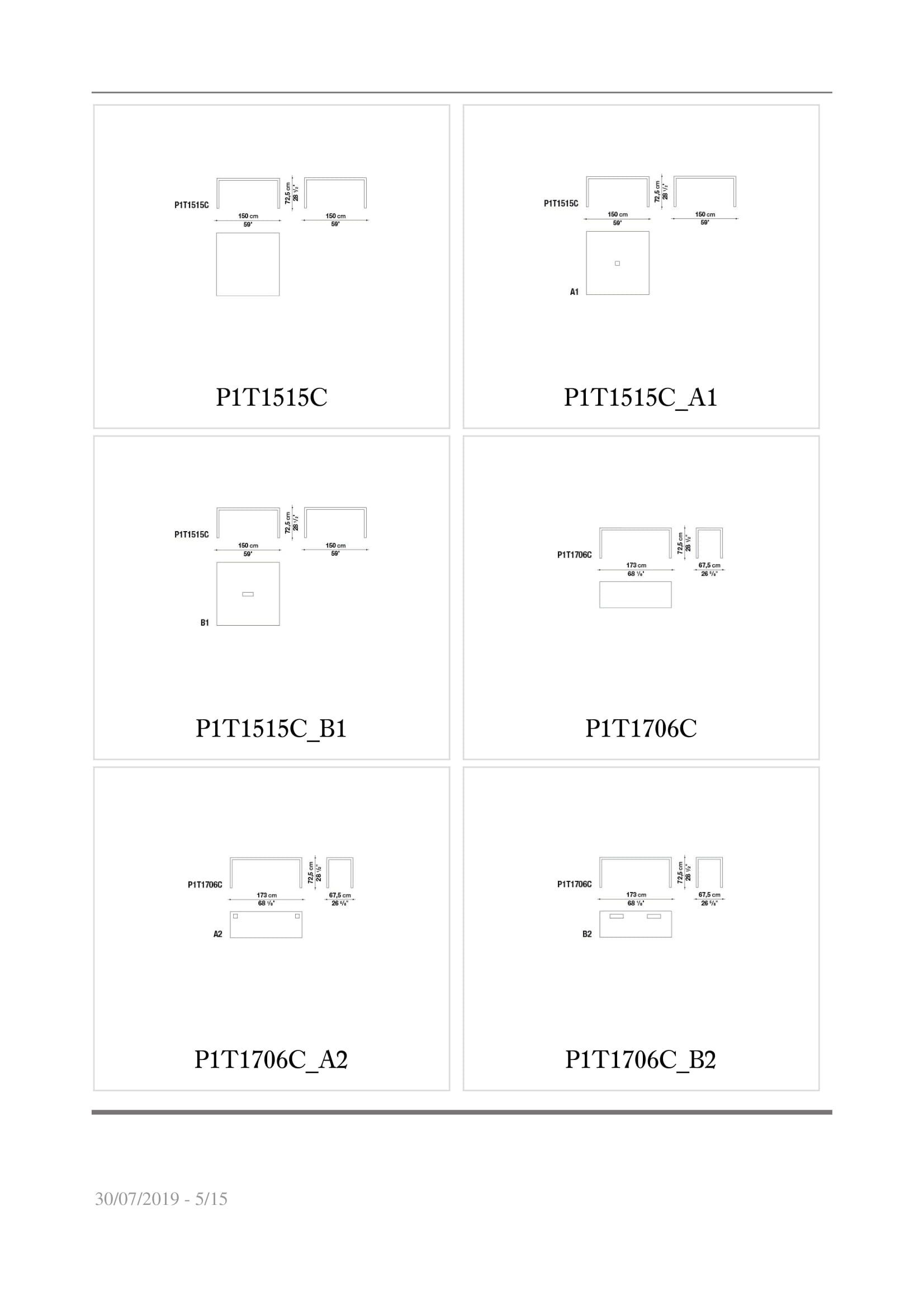Стеклянный прямоугольный рабочий стол B&B Italia Project проект 1 ARCH-00025938 - Вид №9