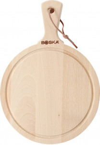 10625058 Boska Набор для сыра Boska "Амиго" (доска круглая из бука с ручкой 24х34см и 3 мини ножа из стали), п/у Сталь нержавеющая