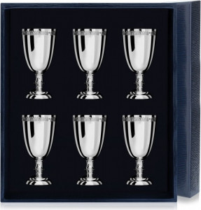 10649542 Аргента (Россия) Набор из 6 рюмок "Император" +футляр Серебро 925
