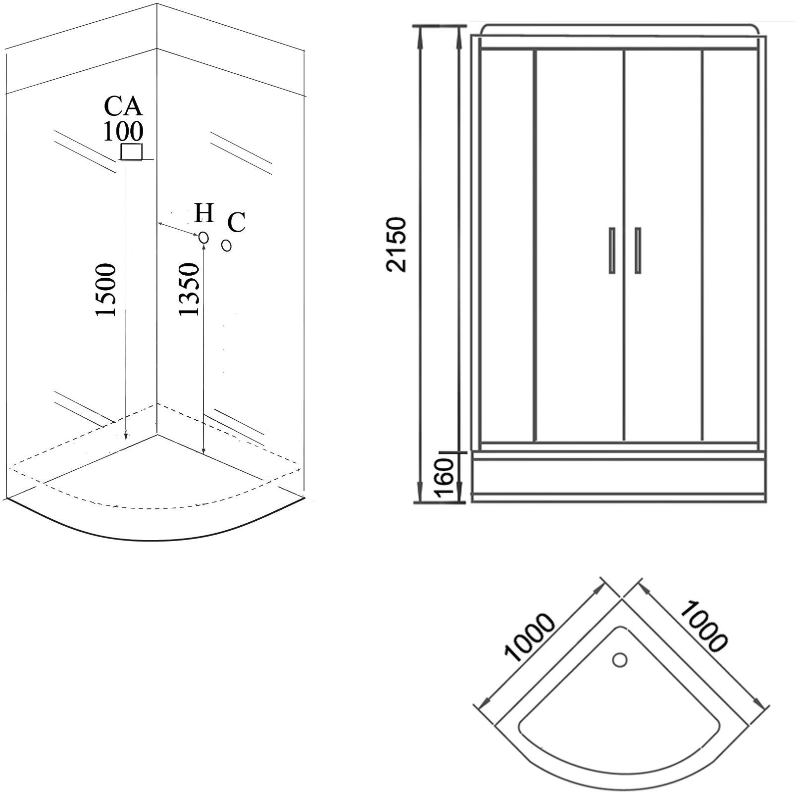 Душевая кабина GROSSMAN GR241 (100x100x215)  - Вид №2