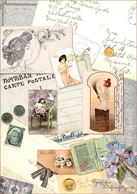 01109 Дизайнерская бумага 21 x 29.7 см СК "Дамские штучки мини" Чип-Арт 