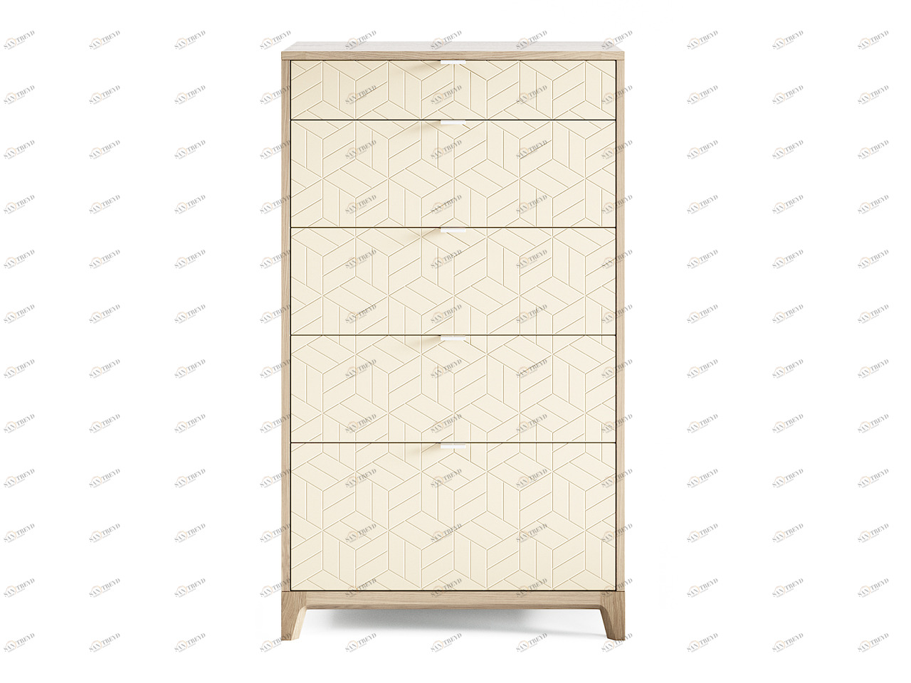 Комод высокий кремовый "Гравировка 10" Case THE IDEA ДИЗАЙНЕРСКИЕ 209970 Бежевый 