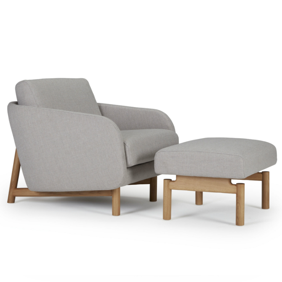 Кресло Tved с ножками из дуба, светло-серое Kragelund 29001202163 - Вид №6