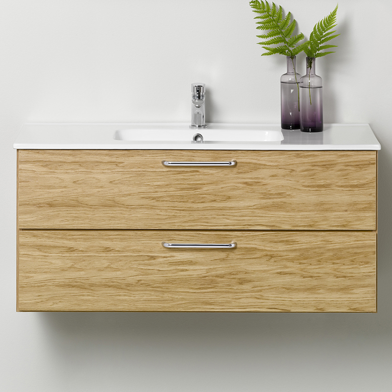 20071226 Afton Шкаф Для Умывальника 1000 Ek, Мягкое Закрытие Westerbergs Дубовый 