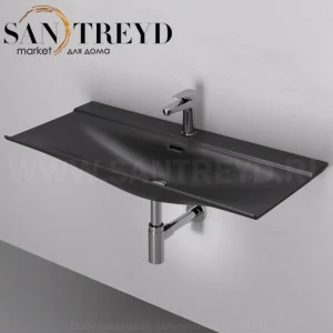 THL00217 Подвесная раковина настенная прямоугольная ArtCeram TheOne черная