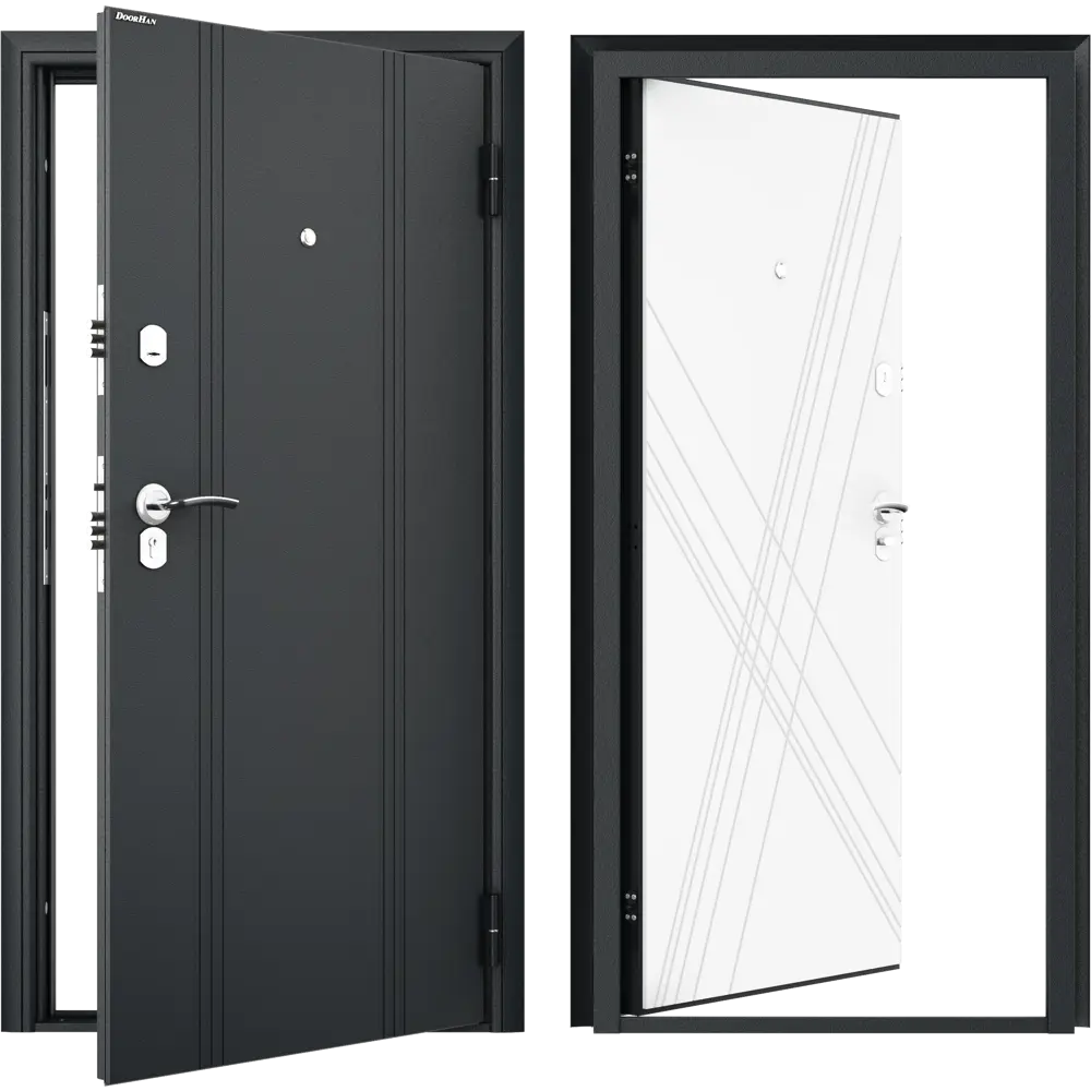 Дверь входная металлическая Оптим 98x205 см правая цвет белая графика DOORHAN STLM-2205706 - Вид №1