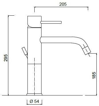 Rubinetteria Giulini Смеситель для умывальника, однорычажный Futuro F6539a - Вид №1