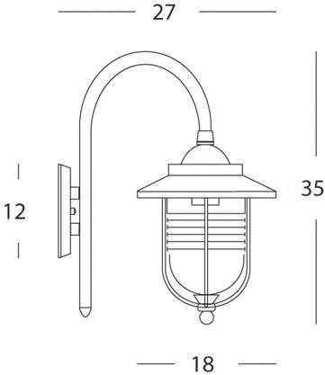 SOVIL Бра для наружного освещения из литого алюминия Porto 100/11 - 101/11 - Вид №3