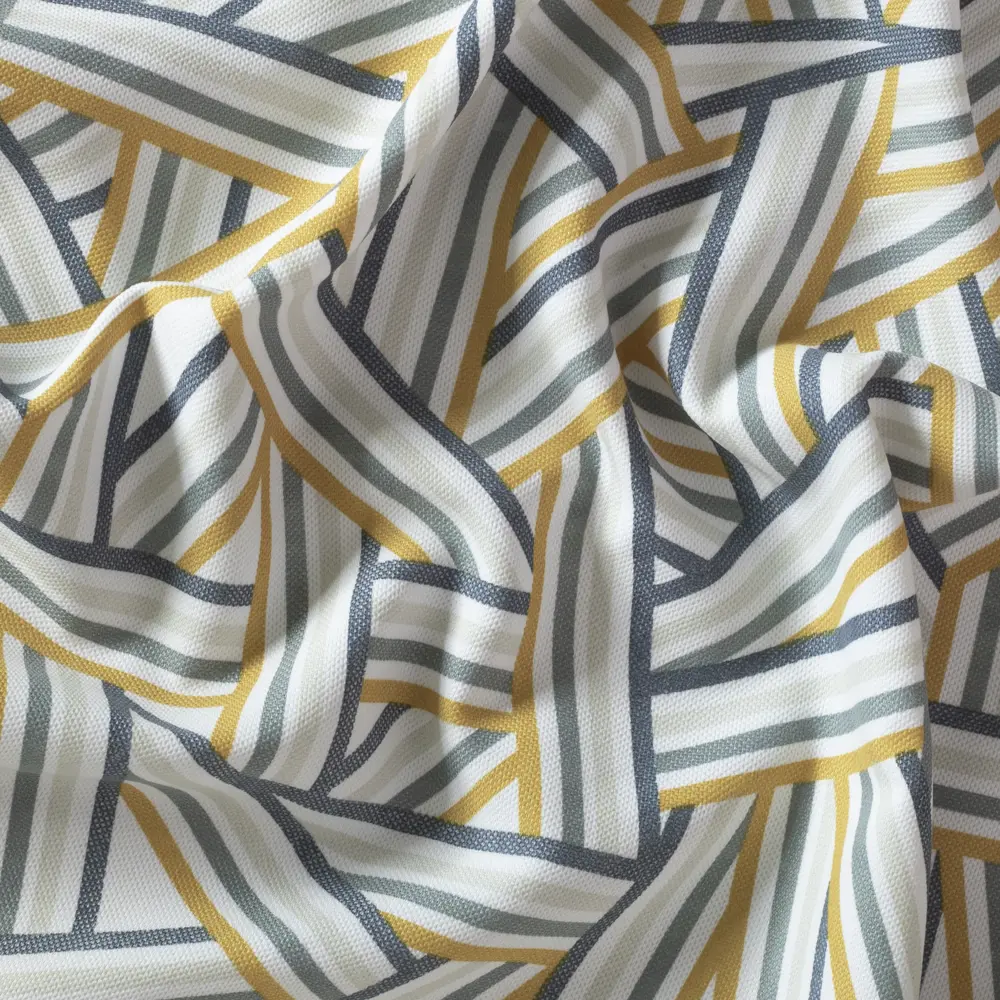 Ткань 1 м/п Геометрия велюр 290 см цвет желтый GARDEN STLM-2160083 - Вид №1