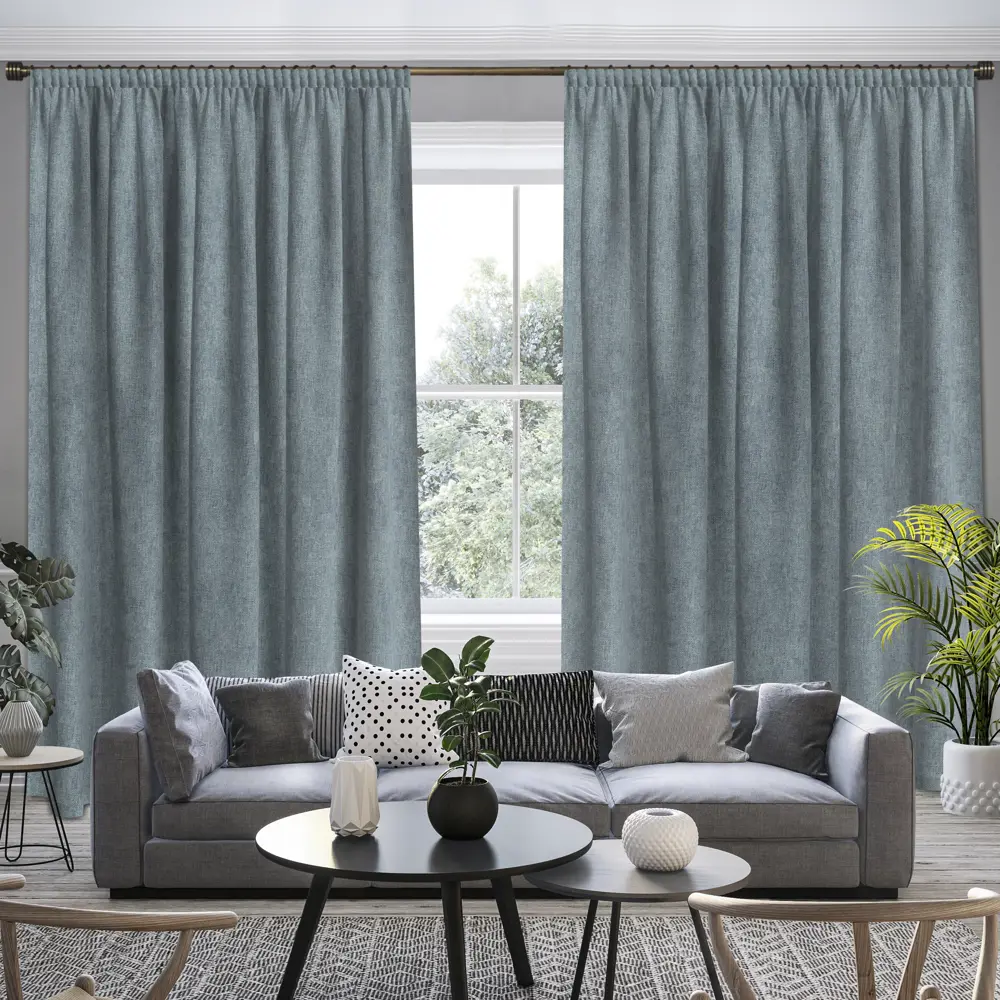 Ткань 1 м/п Desing Однотонный шенилл 300 см цвет бирюзовый GARDEN STLM-2004105 - Вид №4