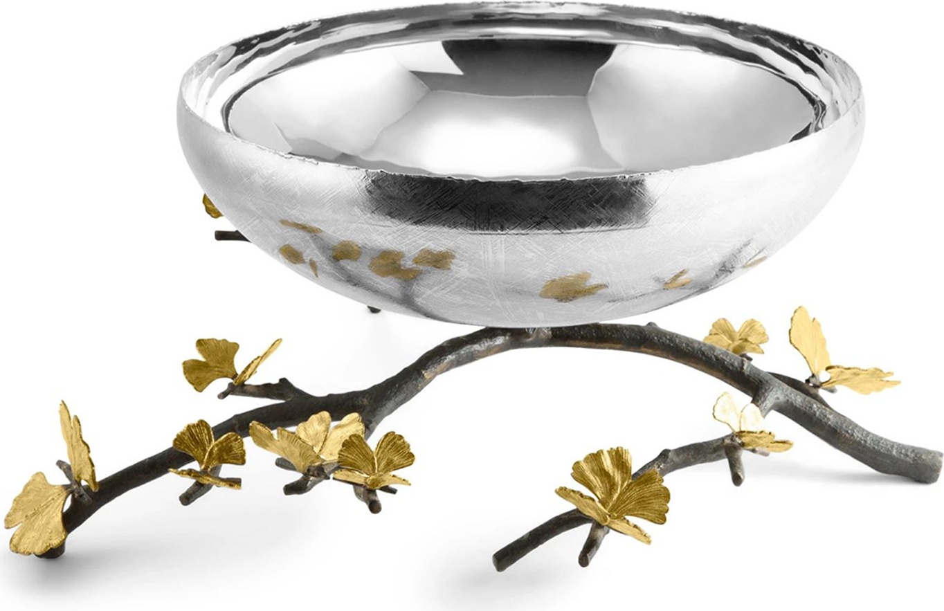 10671724 Michael Aram Чаша на ножке Michael Aram Бабочка гинкго 33см, сталь нержавеющая Сталь нержавеющая 