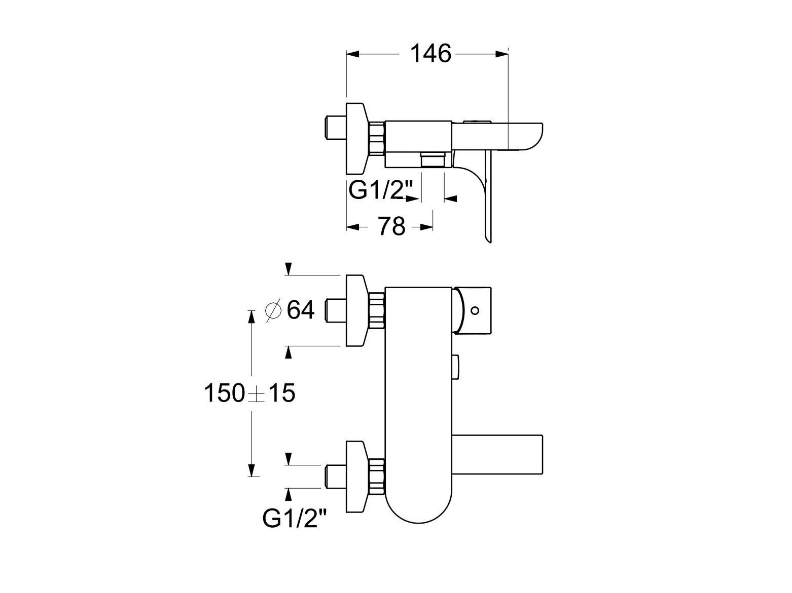 Настенный однорычажный смеситель для ванны с переключателем GUGLIELMI RUBINETTERIE Walser ARCH-00139916 - Вид №2