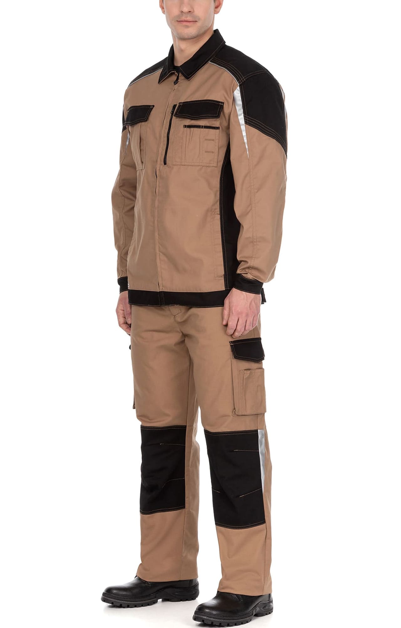 70064 Костюм  NEW бежевый с черным STATUS  Летняя спецодежда  размер 48-50/170-176  - Вид №12