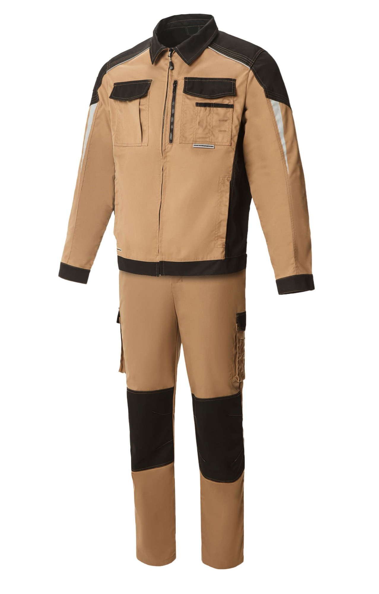 64637 Костюм  NEW 2 бежевый с черным STATUS  Летняя спецодежда  размер 64-66/170-176 