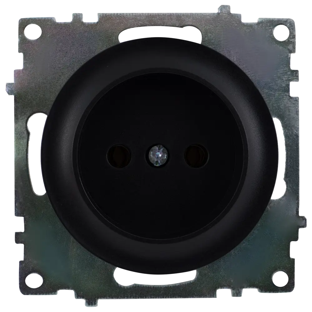 Розетка OnekeyElectro Florence черная без заземления для классических интерьеров 82127006 STLM-0019891