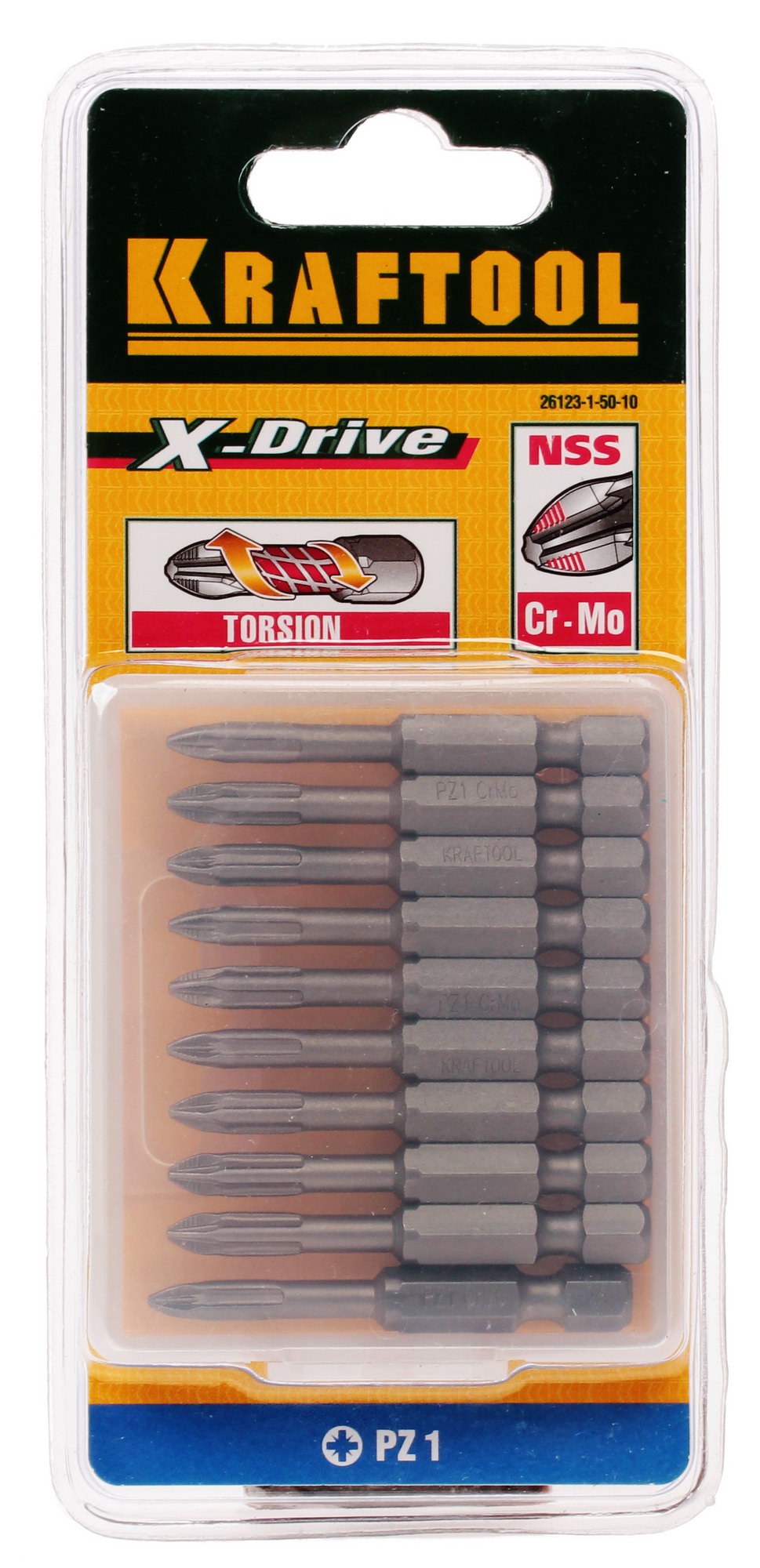 Набор бит KRAFTOOL 26123-1-50-10 1065216 STDN-0019198