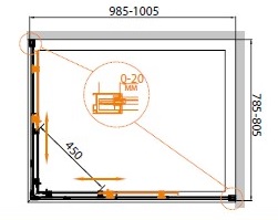 Душевой уголок CEZARES RELAX-AH-2-100/80-P-Bi - Вид №1