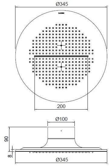 ZAZZERI Потолочная лейка душа из нержавеющей стали Jk21 sun-id-1370957 - Вид №2