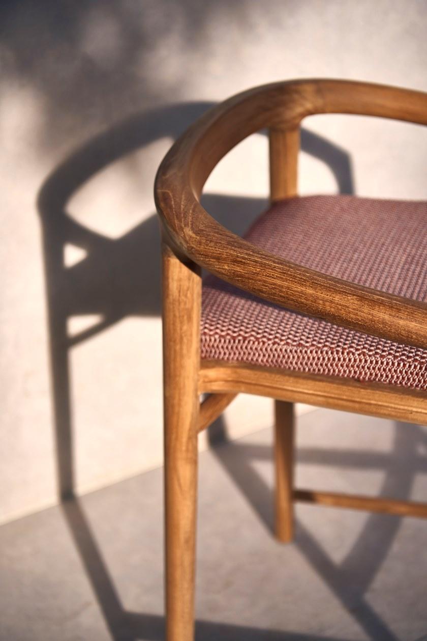 MANUTTI Табурет из тикового дерева со спинкой Solid Bs73 - Вид №5