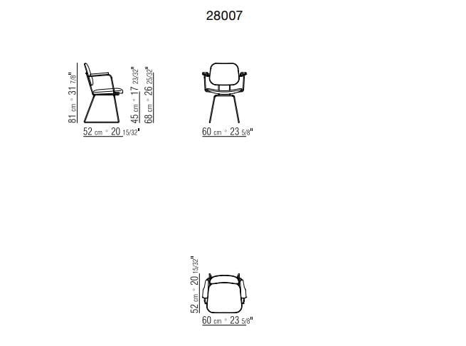 Кожаный стул с подлокотниками Flexform Echoes S. H ARCH-00146242 - Вид №1