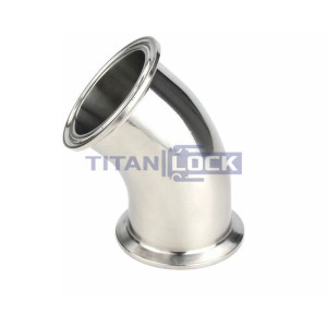 Отвод под Clamp 45 градусов, DN 20, нерж. сталь 316, TLCB20/45SS TITAN LOCK