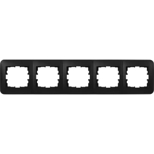 Рамка для розеток и выключателей Lezard Karina Life 5 постов горизонтальная цвет черный бархат