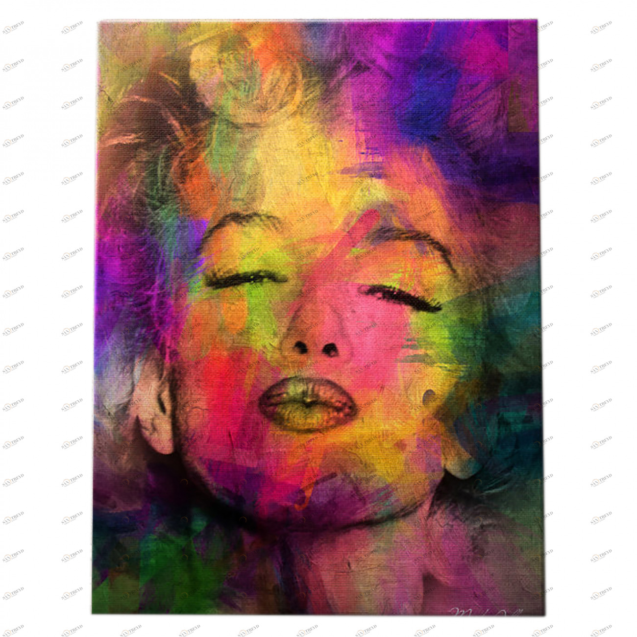 Картина портрет100х80 см Marilyn Monroe by Mark Ashkenazi ICON DESIGNE  096861 Желтый;розовый;фиолетовый;разноцветный 