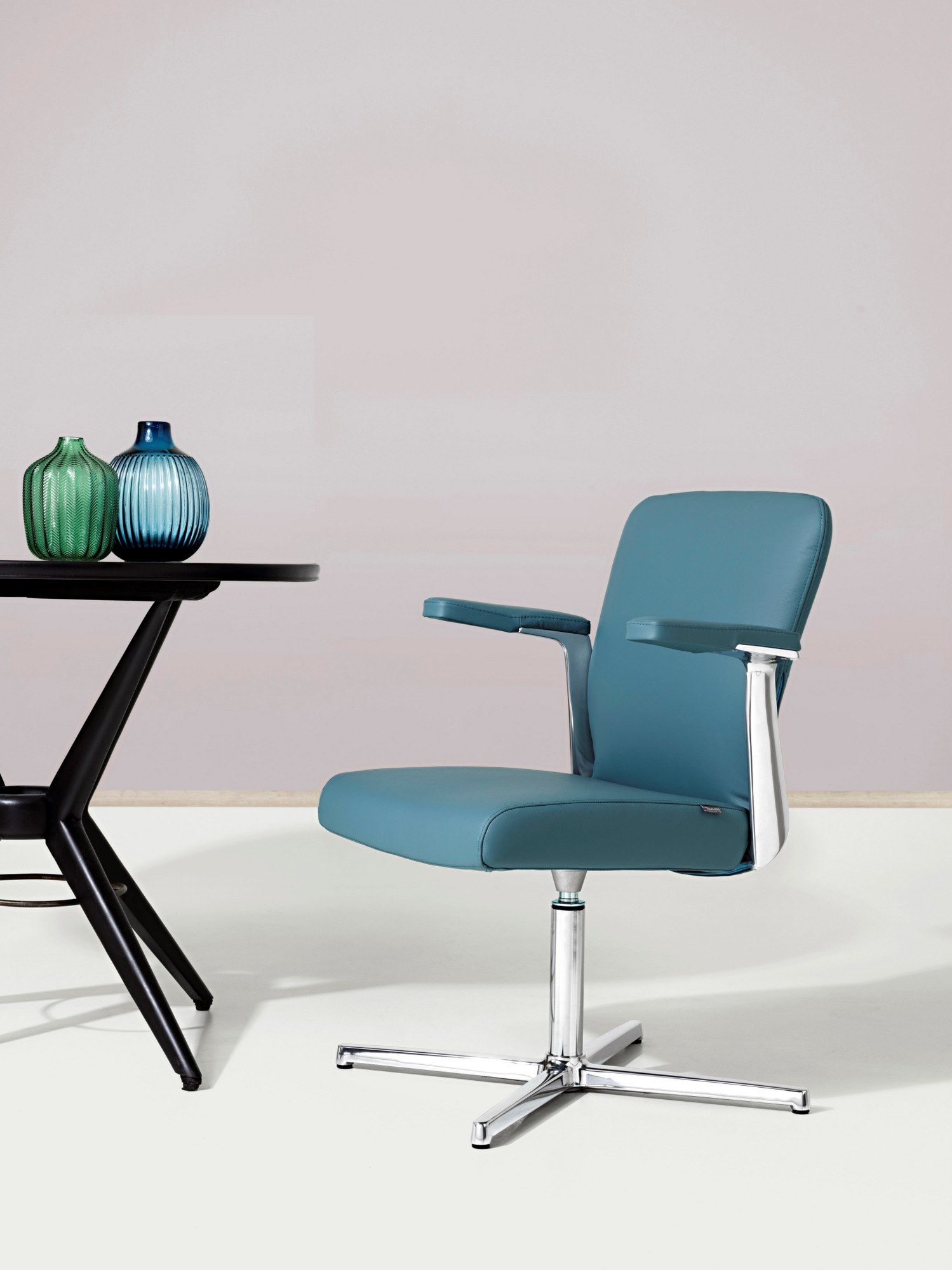 Кожаный офисный стул с подлокотниками с 4 спицами Diemme Halfpipe ARCH-00007522 - Вид №2