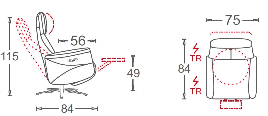 Кожаное кресло с откидывающейся спинкой с электрическим движением CAMPO DE' FIORI CL049 ARCH-00059816 - Вид №8
