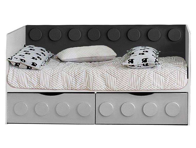 Детский диван-кровать с 2 ящиками "Бэтмен" МАНДАРИН ЛЕГОЛЕНД 178721 Серый Santreyd  - Вид №5