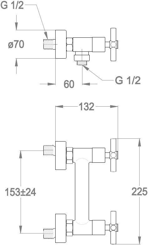 Fir Italia Смеситель для душа на 2 отверстия Cora 35 3532002 - Вид №1