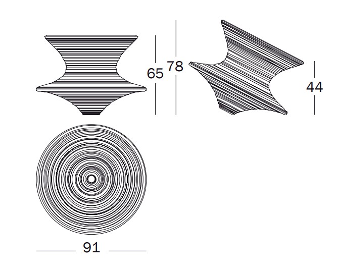 Magis Spun SD660 R Стул вращающийся из полиэтилена. Цвет: Серый Красный 1004 C  - Вид №6