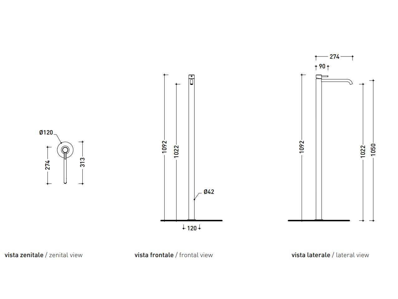 Смеситель для раковины из нержавеющей стали Ceramica Flaminia ARCH-00058270 - Вид №2