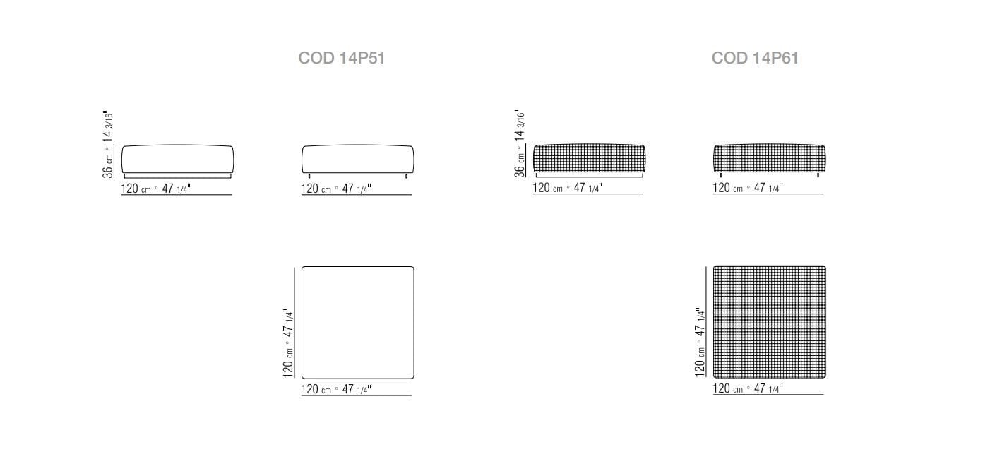 Кожаный пуф Flexform Бангкок ARCH-00027791 - Вид №5