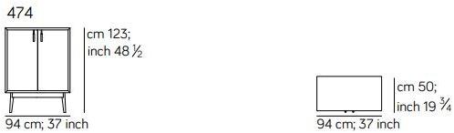 AMURA Комод из дерева и стекла с распашными дверцами Theo Am009.474 - Вид №5