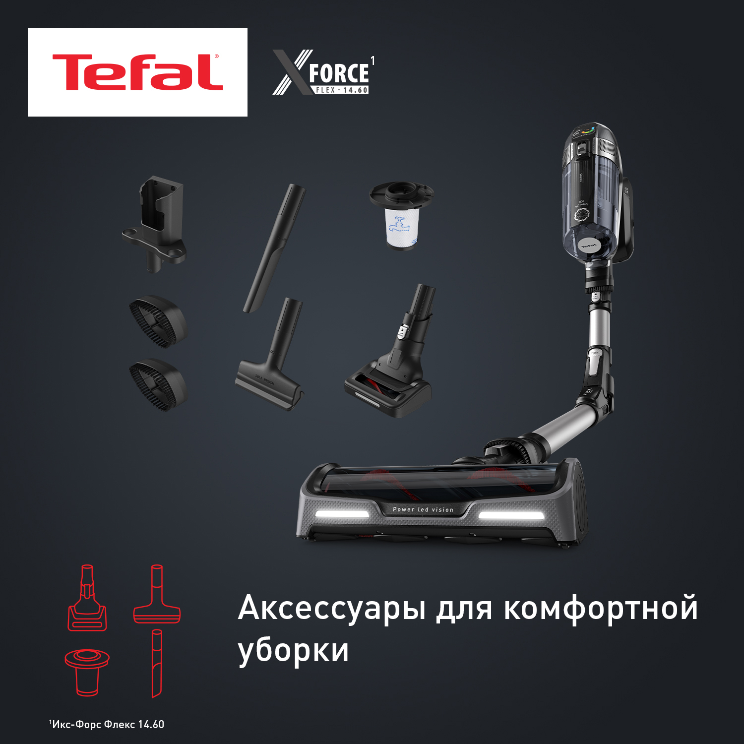 5608290 Пылесос  вертикальный  Tefal TY99A8WO  черный STDN-0084102 - Вид №17