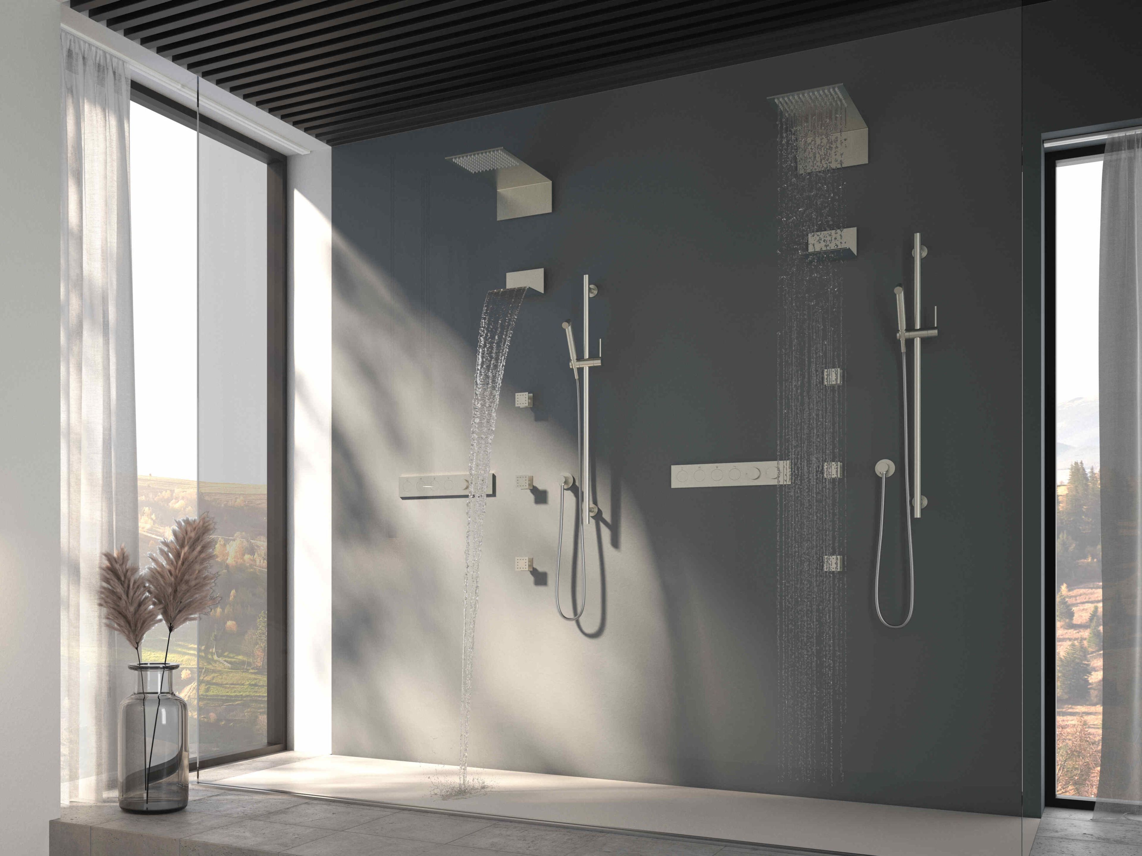 Термостатический набор для душа с душем Rubinetterie Treemme W-TOUCH RWIT 1BE4 / 2847 / 3B47 / RTBR / RTGA ARCH-00005023 - Вид №1