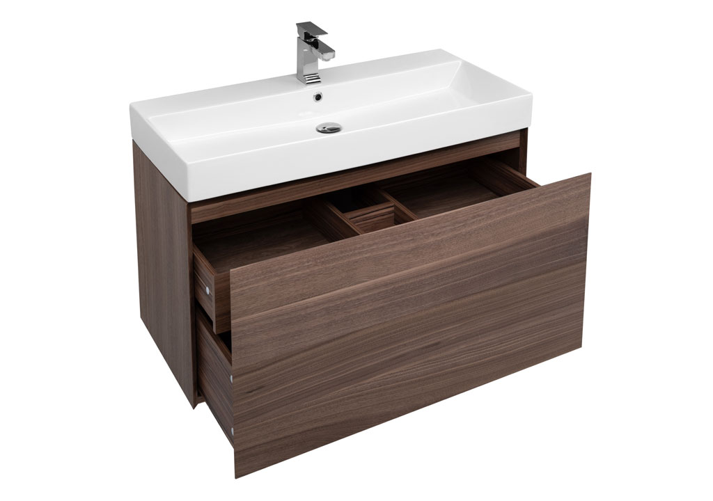 Тумба с раковиной Aquanet Нью-Йорк 100 орех 0020394900199206 - Вид №3